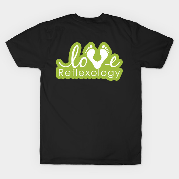 Love Reflexology - BACK of shirt placement (light green outline) by Balanceandharmonyforreflexologists